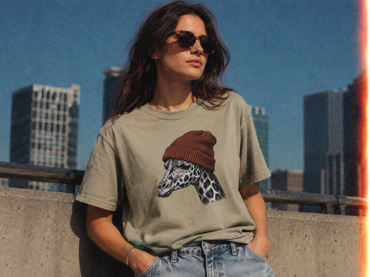 Giraffe in a hat Tee
